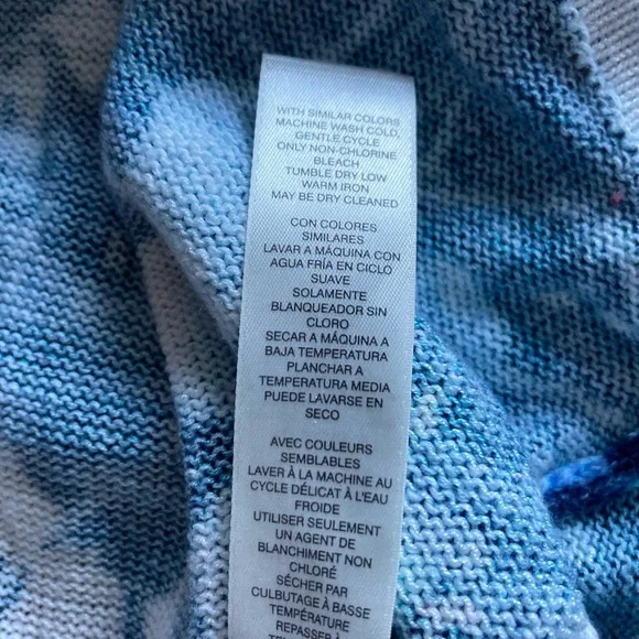 Chico’s sweater Floral Print Women's - Blue and Pink Chicos size 1 US 8 - Picture 8 of 10